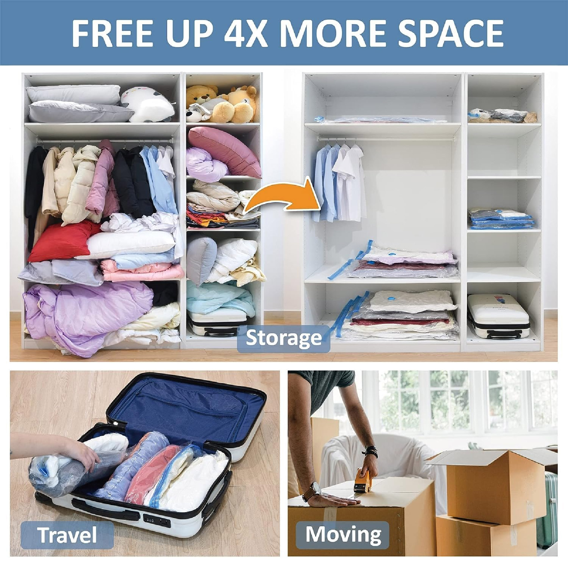 Miniatura 2 de Set X5 Bolsas Almacenamiento Vacío Bomba